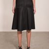 Black Cotton Suiting Skirt